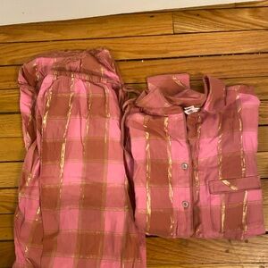 Victorias Secret Womens Pink and Gold  Pajamas (M)